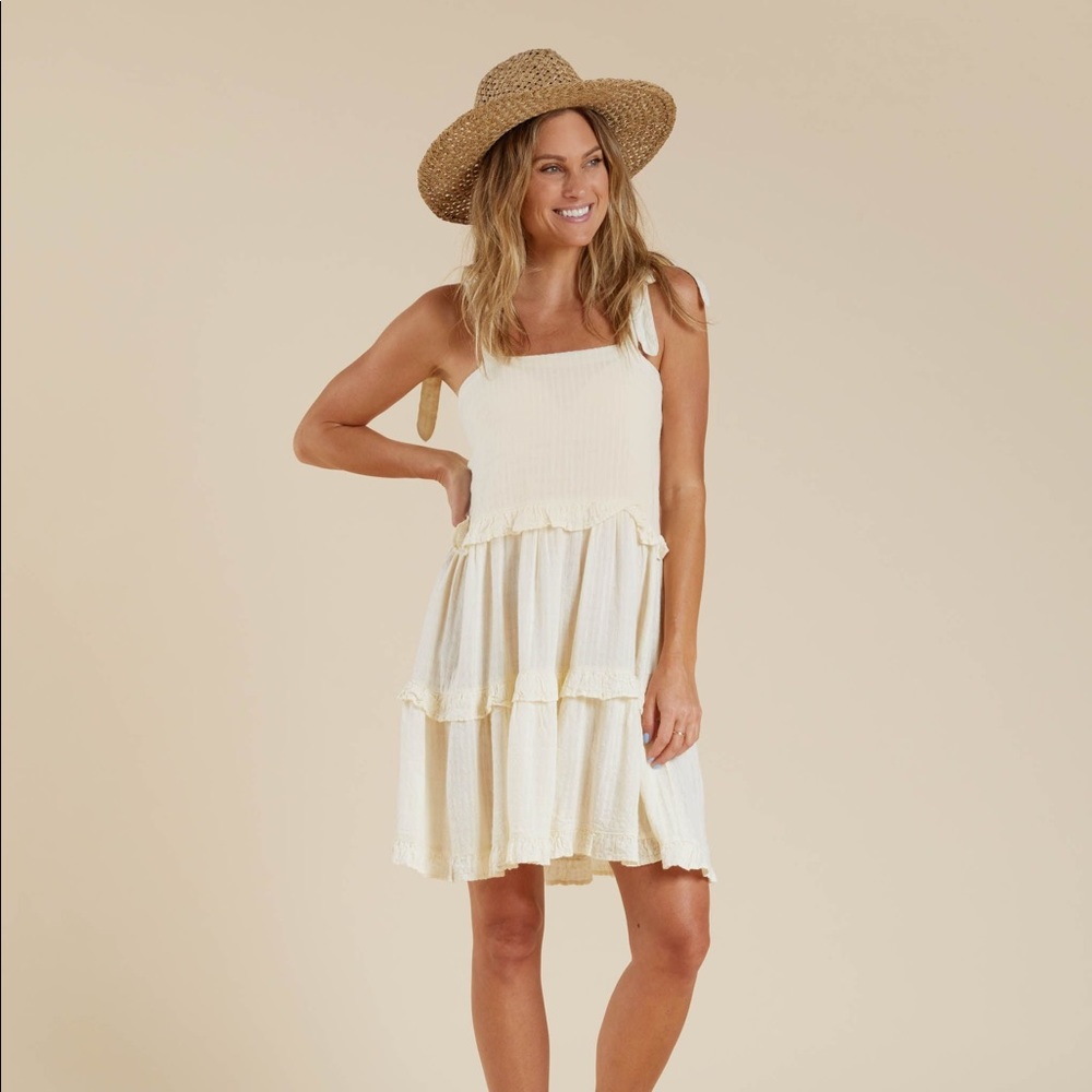 NWT Rylee + Cru Women's Ruffle Swing Dress - Ivory